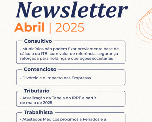 previa dos assuntos tratados na newletter de Abril